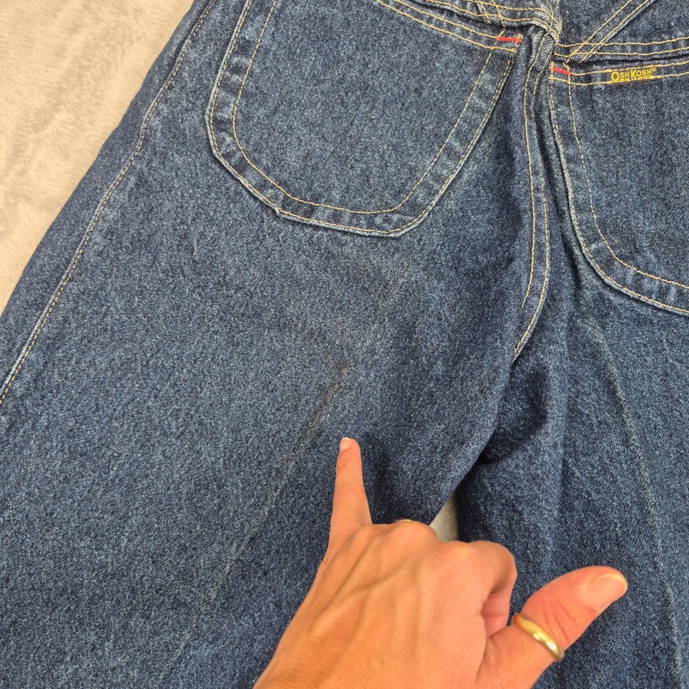 Vintage OshKosh Bgosh High Waisted Pleated Tapered Jeans 6 (25) USA Made Dark - Picture 15 of 15
